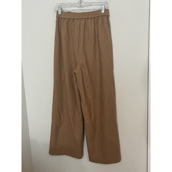Wray Abby Wool Pant Brown Wide Leg Belted Size 4 - Picture 4 of 11